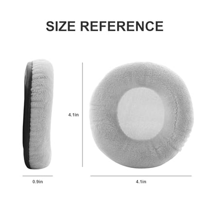 Velour Ear Pads 100 mm Universal Replacement Ear Pads Cushions Suitable Many Large Headphones Round Memory Foam Earpads Compatible with Beyerdynamic, Sennheiser, AKG, ATH, Sony & More (Gray) - color: Gray