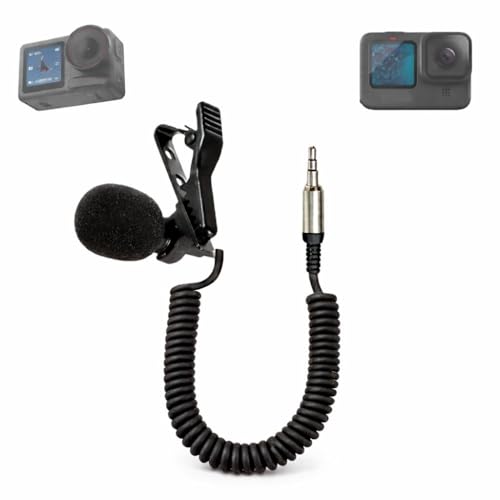 Noise Canceling Short Wire Microphone for Motovloggers Compatible with Gopro Hero 7/8/9/10/11/12 Mediamod/Mic Adapter and All Action Camera