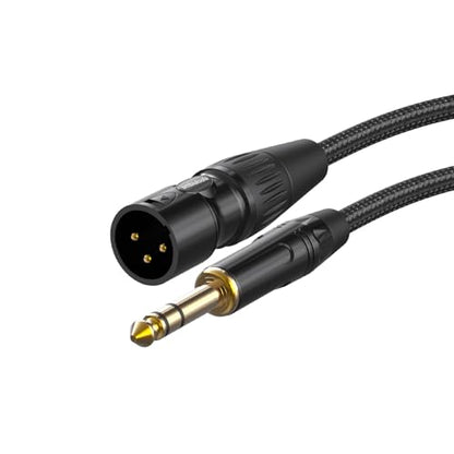XLR to 1/4, TRS to XLR Male 3ft, Quarter Inch (6.35mm) to XLR Nylon Braided | Gold-Plated Connectors, Balanced 6.35mm to XLR for Speakers, Mixers, Amplifiers 1Pack - size: XLR Male 3ft 1Pack