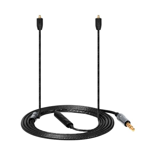 SE215 Cable, OFC Replacement MMCX Stereo Audio Aux Cable with Microphone Mic Extension Cord for Shure SE215 SE315 SE846 SE535 SE425 KSE1500 Headphones Earphones - with Mic