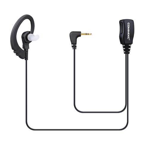 2-Pack Walkie Talkie Earpieces, 2.5mm 1-Pin Compatible with Mot Talkabout | Two Way Radio Headset with Mic PTT