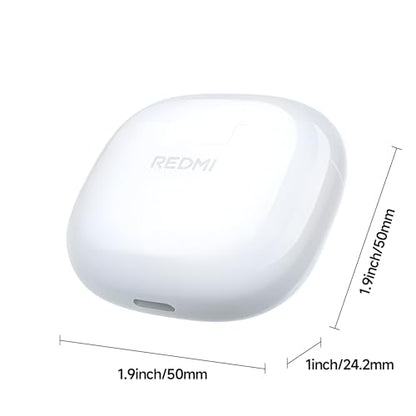 Redmi Buds 8 액티브, 세미 인이어 디자인의 무선 이어폰, 14.2mm 티타늄 다이어프램 드라이버, 블루투스 5.4, 37H 긴 배터리 수명, 듀얼 마이크 AI 노이즈 캔슬링, 구글 패스트 페어, 화이트 - style: Buds 8 액티브 화이트