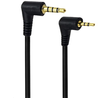 2.5mm to 3.5mm Auxiliary Audio Cable 2Pack 90 Degree Right Angle 3.5mm 4 Pole Male to 2.5mm 3 Pole Male Headset Stereo Audio Aux Extender Stereo Jack Cord Gold-Plated Connectors 8inch