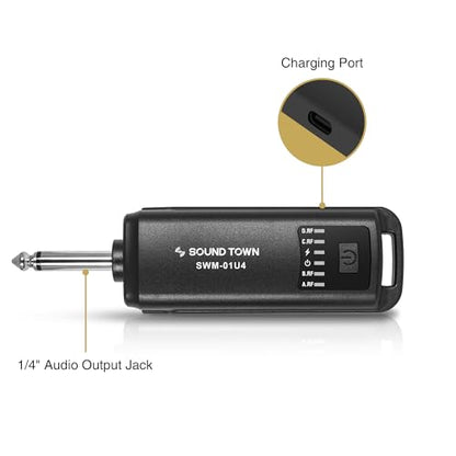 Sound Town 2.4GHz Rechargeable Wireless Microphone System with 4 x Handheld Mic, 1/4" Mini Portable Receiver, Built-in EQ, Effects for Karaoke, Events, Church, Meetings (SWM-01U4) - size: 2.4GHz with 4 Handheld Mics