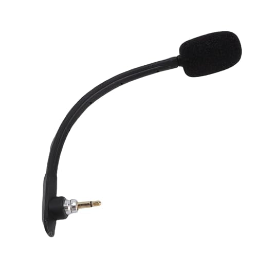 Yunseity 2pcs Replacement Microphones for Astro TR Headset Detachable Boom Mic with Noise Cancelling Clear Sound Gold Plated 3.5mm Plug (Black) - color: Black
