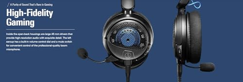 Audio-Technica ATH-GDL3WH Open-Back Wired Gaming Headset with 3 Year Amber Protection Plan (2022)