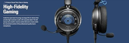 Audio-Technica ATH-GDL3WH Open-Back Wired Gaming Headset with 3 Year Amber Protection Plan (2022)