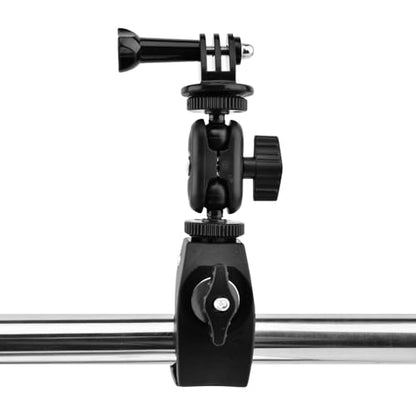 Mic Crab Clamp, Microphone Mount with Double Ball Head Adjustment 1/4" to 5/8" Copper Screw, Fits Most Mic Stand/Studio Recording/Drum Stand/Desktop Shelf(COLOR:black)