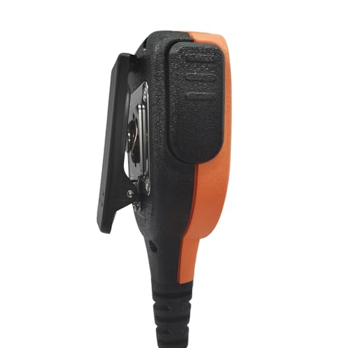Radio Speaker Mic Shoulder Lapel Hand Microphone with 3.5mm Audio Jack Walkie Talkie Hands Free Mikes for Motorola APX 900 6000 8000 XPR 7550 6550 7350 (Orange,IP65 Waterproof)