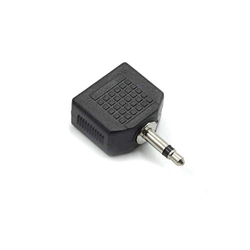 3.5mm Mono Male to Dual 3.5mm Female Mono Audio Y Splitter Microphone Converter Headphone Adapter Connector - 6 Pcs