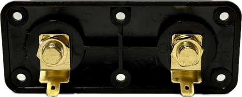 Surge High-Current Audiophile Speaker Terminal – Panel-Mount,15A, Banana/Spade/Bare Wire (Up to 4AWG), Color-Coded Polarity, ABS Housing, Indoor IP20