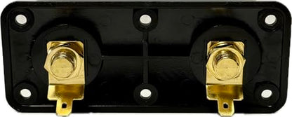 Surge High-Current Audiophile Speaker Terminal – Panel-Mount,15A, Banana/Spade/Bare Wire (Up to 4AWG), Color-Coded Polarity, ABS Housing, Indoor IP20