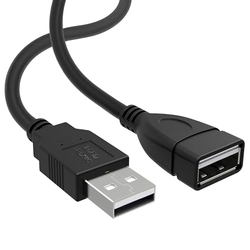 LORDTRONICS Long USB Extension Cable 10FT - Male to Female Data Transfer Adapter and Charging for Laptop, PlayStation, Xbox, Flash Drive - Black - size: 10FT