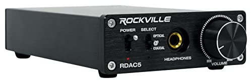 Audiosavings Bundle: Audio Technica ATH-M60X Closed-Back Pro Monitor Headphones w/Detachable Cables Bundle with Rockville RDAC5B DAC Digital to Analog Converter USB/Optical/RCA/Headphone (2 Items)
