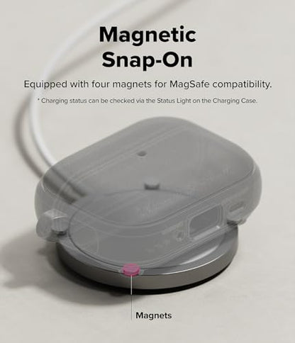Ringke Onyx Magnetic for AirPods Pro 3 Case [Compatible with MagSafe] Oil & Dirt Resistant Feels Good in The Hand Non-Slip Lightweight Cover with Carabiner - Black - color: Black, size: AirPods Pro 3