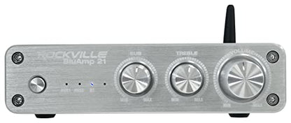 Rockville BLUAMP 21 Silver 2.1 Channel Bluetooth Home Audio Amplifier - color: Silver