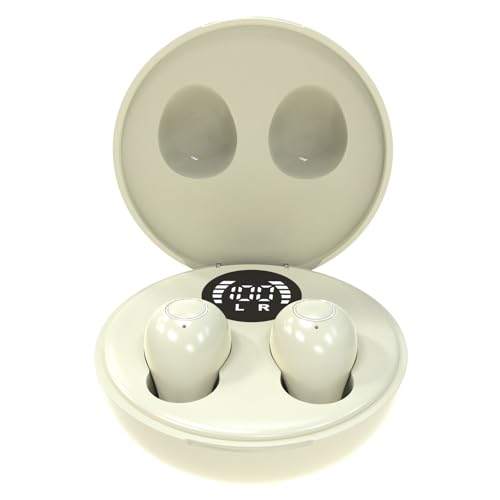 Mini Invisible Earbuds for Work and Sleep - Best Small Earbuds for Small Ear Canals - color: Beige