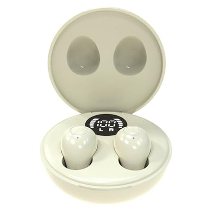 Mini Invisible Earbuds for Work and Sleep - Best Small Earbuds for Small Ear Canals - color: Beige