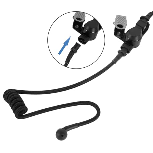 WODASEN Replacement Braided Nylon Fiber Acoustic Coil Tube Moisture Resistant Waterproof Color for Radio Earpiece (PureBlack-1) - color: PureBlack-1
