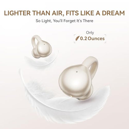 Clip On Earbuds Open Ear Ear Buds Wireless Bluetooth 5.4 Headphones,48H Playtime,IPX6 Waterproof,Touch Control,Comfortable for Workouts and Daily Use (Skin) - color: Skin