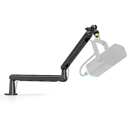 FIFINE BM88 Low Profile Microphone Boom Arm Stand for Gaming Streaming | Adjustable Stick Stand, Desk Mount Clamp, Cable Management, Screw Adapter, for Podcast Streaming Gaming - color: Black