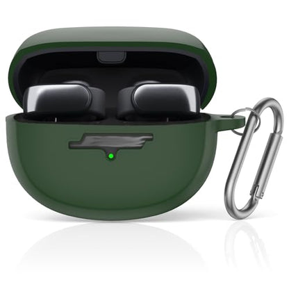 for New Bose Ultra Open Earbuds Case(2024), Green | Silicone Shockproof Protective Cover for Bose Open Ear Wireless Earbuds Accessories with Carabiner - color: Green