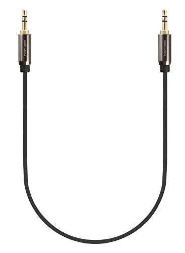 FosPower Audio Cable 1FT (2 Pack), Stereo Audio 3.5mm Auxiliary Short Cord Male to Male Aux Cable for Car, Apple iPhone, iPod, iPad, Samsung Galaxy, HTC, LG, Google Pixel, Tablet & More - size: 1 Feet 2 Pack