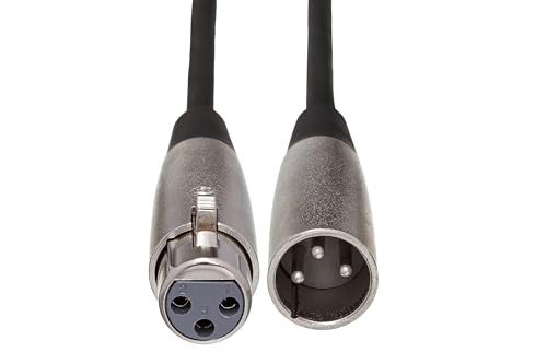 Professional XLR Audio Cable, 3 Feet, Male to Female Connectors, Black with Silver Housing