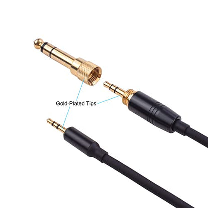 Alitutumao QC45 Coiled Headphones Audio Cable 2.5mm to 3.5mm & 6.35mm Aux Cord Compatible with Bose Quietcomfort QC45 QC35 NC700 On-Ear 2/OE2i/Soundtrue/Soundlink Headphones, 6.35mm Adapter Included