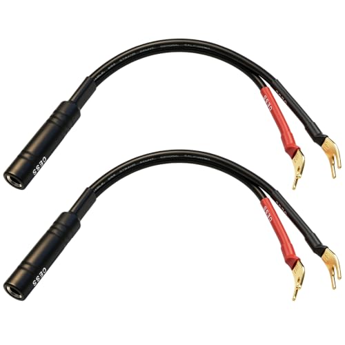CNCESS Large Spade Fork to 1/4 in TS Speaker Adapter, 6 in, 12AWG, 2-Pack - size: Large Spade