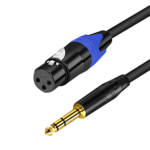 1/4 to XLR Cable, 1/4 Inch (6.35mm) TRS to XLR Female Stereo Audio Balanced Interconnect Cable Cord Gold Plated Plug Compatible with Microphone, Mixer, Speakers, DJ, Guitar - 6.6Feet - color: 6.6 feet