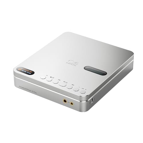 CD Players for Home, Moonlight Silver | 700mW Output, Bluetooth 6.0 LDAC, USB DAC & Coaxial, supports 384kHz/32bit, 12H Battery, 4.4mm/3.5mm Jacks, Moonlight Silver - color: EC Play Moonlight Silver