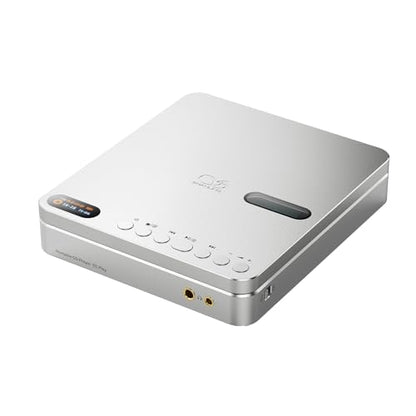 CD Players for Home, Moonlight Silver | 700mW Output, Bluetooth 6.0 LDAC, USB DAC & Coaxial, supports 384kHz/32bit, 12H Battery, 4.4mm/3.5mm Jacks, Moonlight Silver - color: EC Play Moonlight Silver