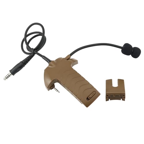Microphone & PTT for Walker's Razor Noise Cancelling Headphones Airsoft (Coyote Brown) - color: Coyote Brown