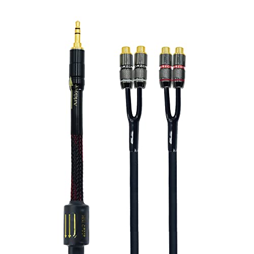 Arklove 5ft Shielded 1/8" aux Input 3.5mm RCA Output Splitter Stereo Audio Video Cable Out 3.5 Male to 4 RCA Female in Dual Speaker Cord 24k Gold Plated - size: 5ft, style: 3.5mm to rca(LL+RR)