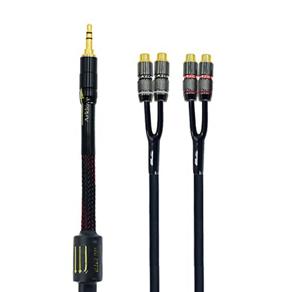 Arklove 2ft Shielded 1/8" aux Input 3.5mm RCA Output Splitter Stereo Audio Video Cable Out 3.5 Male to 4 RCA Female in Dual Speaker Cord 24k Gold Plated - size: 2ft, style: 3.5mm to rca(LL+RR)