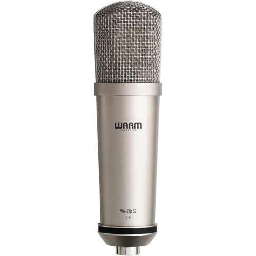Warm Audio WA-87jr SE Large-Diaphragm Cardioid Condenser Microphone (Nickel) Bundle XLR-P20T Pro 20 ft XLR Microphone Cable, Pop Filter