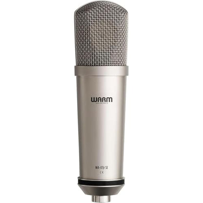 Warm Audio WA-87jr SE Large-Diaphragm Cardioid Condenser Microphone (Nickel) Bundle XLR-P20T Pro 20 ft XLR Microphone Cable, Pop Filter