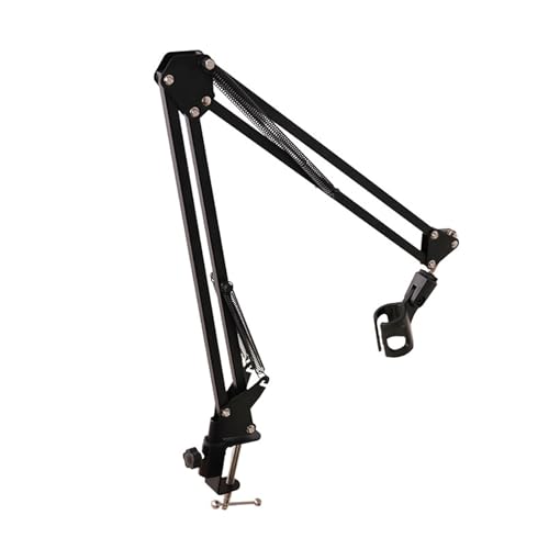 Mic Boom Arm, Adjustable Aluminum Alloy Desk Mount Microphone Stand, Desktop Mic Stand with 360 Ball Head Cable Management Foldable Design for Podcast Streaming Gaming Studio