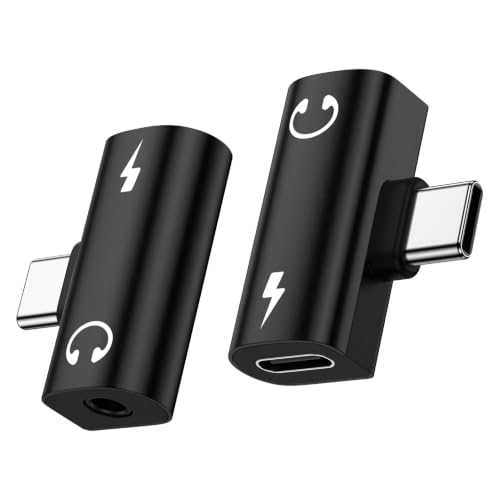 60W 2-in-1 USB C to 3.5mm Aux Adapter & Fast Charger, T-Shape - Black | Type C to Headphone Jack Dongle for Google Pixel 10/9/8, iPhone 17/16/15, Samsung S26/S25. Ideal for Gaming & Car Audio - color: Black