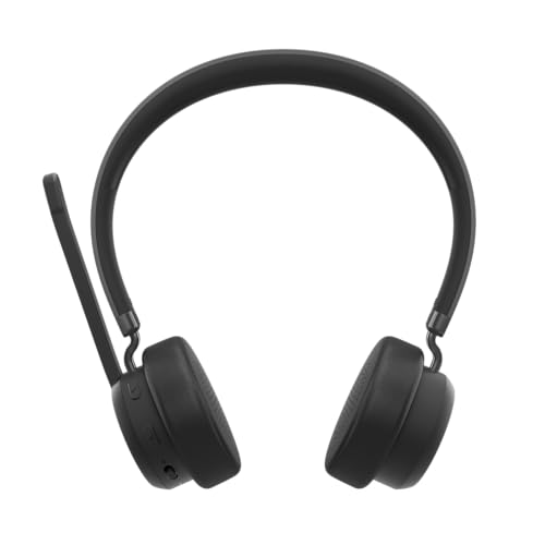 Lenovo Wireless Stereo Headset, Noise Cancelling Mic, Bluetooth 5.3 Multipoint, 31-Hour Talk & 60-Hour Playback, Lightweight 138g, Replaceable Earcups Over-Ear Comfort, Gaming, Office, & PC Use | Bluetooth headset with noise cancellation and 31-hour talk