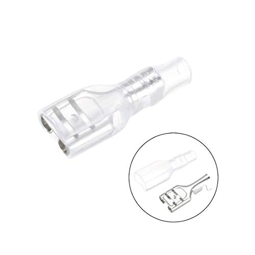 uxcell 100pcs 6.3mm Wire Terminals Connector Quick Splice Female Spade Connect with Insulating Sleeve