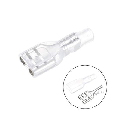 uxcell 100pcs 6.3mm Wire Terminals Connector Quick Splice Female Spade Connect with Insulating Sleeve