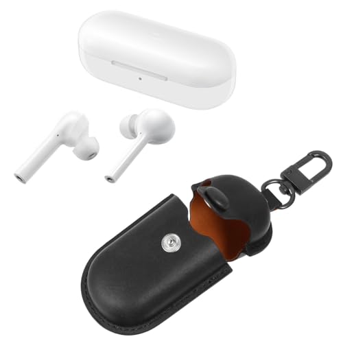 SHOWERORO Waterproof Earphone Case for Earbuds 3I, Scratch-Proof Headset Storage Bag with Dustproof Holder for Camping, Chic Black Protective Earphone Organizer