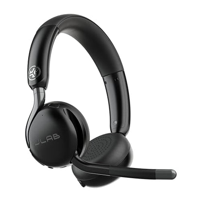 JLab, Go Work Gen 3, Wireless Headset, Boom Microphone, Noise Cancelling Mic, USB-C Dongle, Bluetooth Multipoint, Black | 70+ H, PC Headset or USB C Dongle, Noise Cancelling Microphone, Multipoint, On Ear Wireless Office Computer