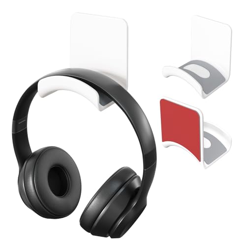 Universal Game Headphone Stand Headset Hook Adhesive Headphone Hanger for Ear Headphone, Game Accessories (Wall Mount White) - color: Wall mount White