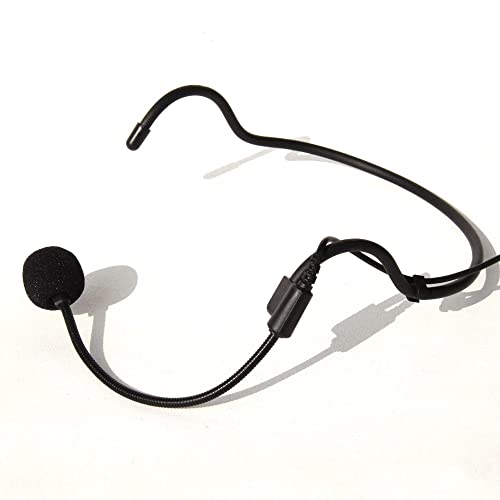 Replacement Headset Headworn Microphone for Shure BLX1 Wireless Bodypack Transmitter 4-pin Mini-Connector, Condenser, Unidirectional, ta4f 4 Pins, Black