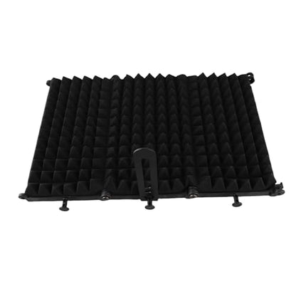 Portable Microphone Isolation, Adjustable Angle Sound Absorbing Panel with High Density Sponge for Vocal Recording and Noise Reduction (3 panel) - size: 3 panel