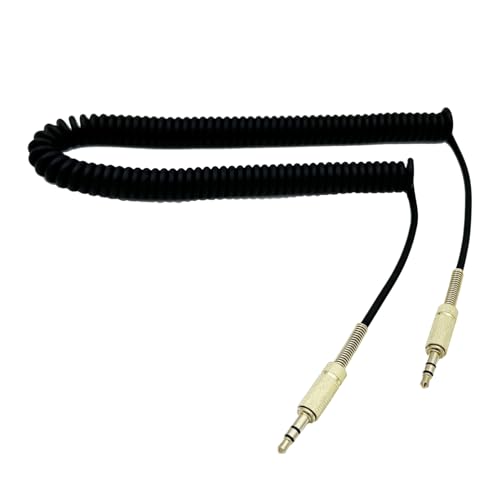 Seadream Coiled 3.5mm Auxiliary Audio Cable, Male to Male, Stretches to 10Feet,1/8 Aux Cord Audio Converter Coiled Cord,3.5mm TRS to TRS Adapter Patch Cable 2-Pack