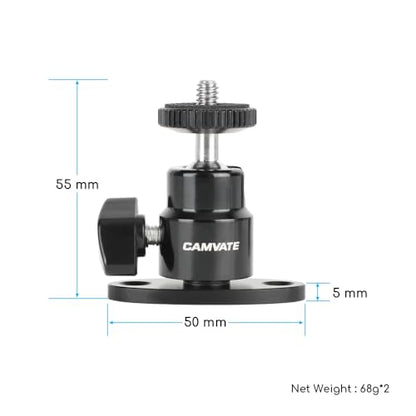 CAMVATE 1/4-20 Mini Ball Head with Ceiling Mount for CCTV & Video(2 Pieces)